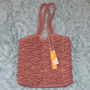 C&C California Macrame Tote Bag mauve